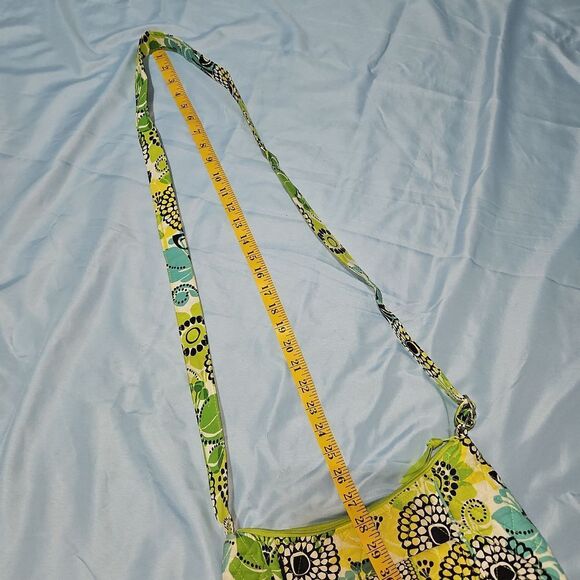 Vera Bradley Limes Up Quilted Floral Pattern Boho Crossbody Saddle Bag - Picture 9 of 12